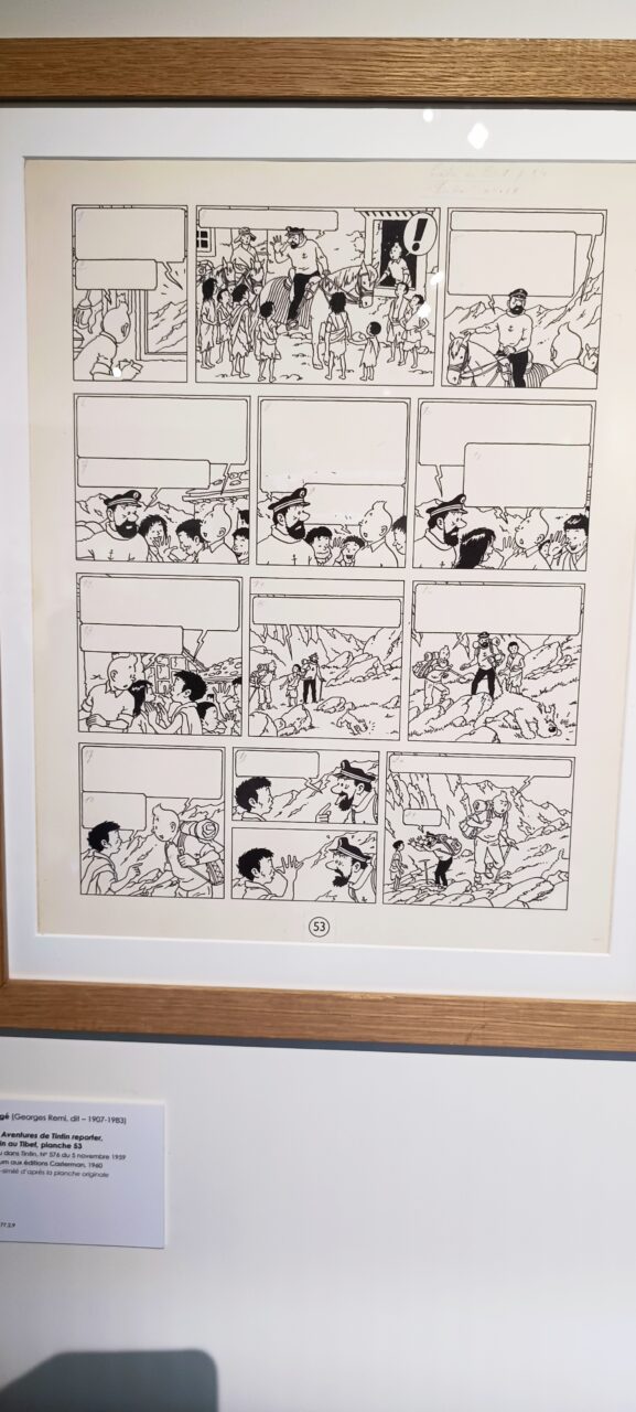 muséé de la BD planche de Hergé
